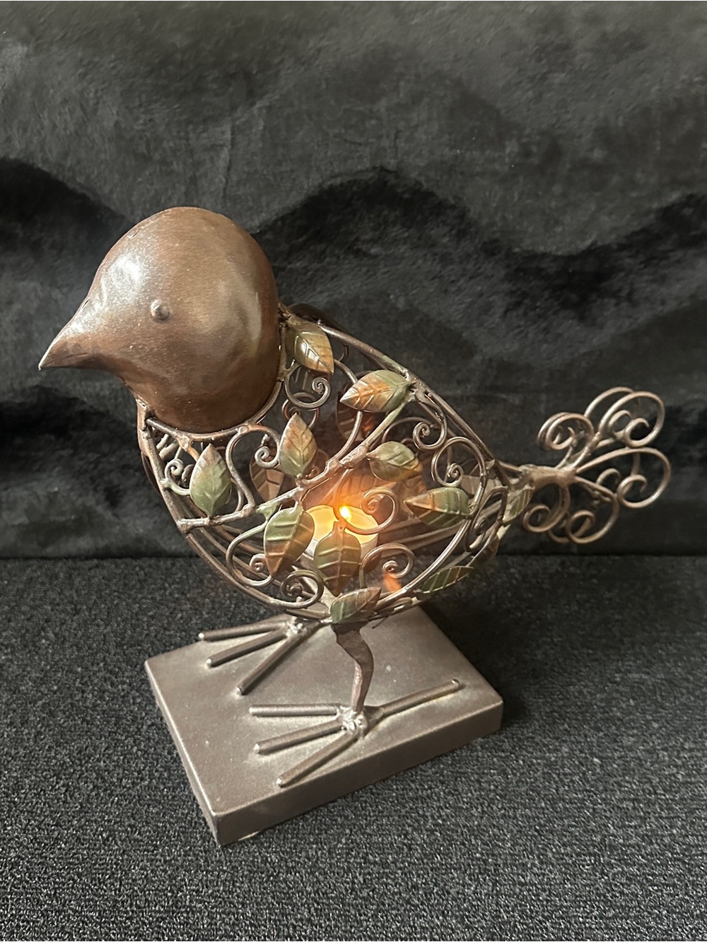 Vintage Metal Bird Candle Holder